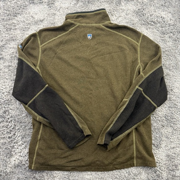 Kuhl Sweater Mens Large Green Kashmira Revel Fleece 1/4 Zip Pullover Shirt - Picture 9 of 9